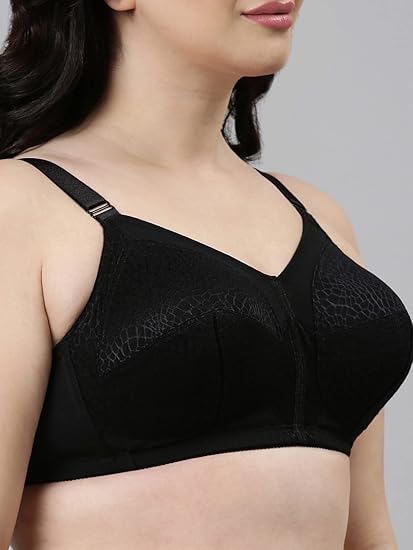 Enamor Women's Nylon Innovations Transform M-Frame Bra – Ultimate Curve Support, Jiggle Control, Non-Padded, Wirefree, Full Coverage F096